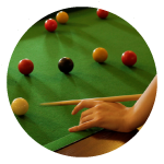 Pool table and dart board